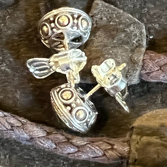 John Hardy Topaz & Diamond Batu Sari Stud Earrings - Picture 10 of 14